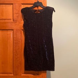 Sequin black mini dress